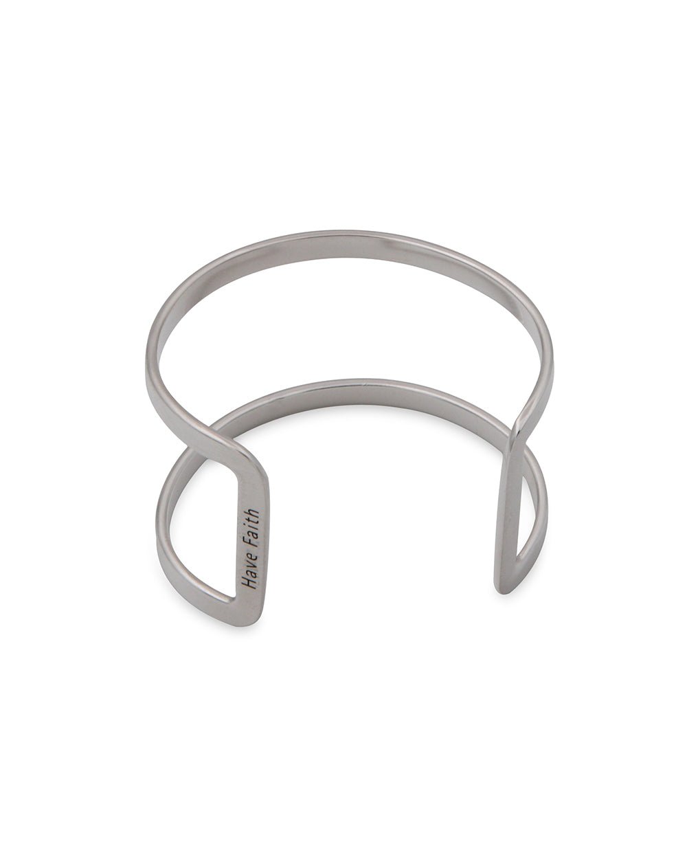 "Have Faith" Hidden Mantra Wide Cuff Bracelets