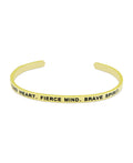 Kind Fierce Brave Cuff Bracelet, Multiple Finishes