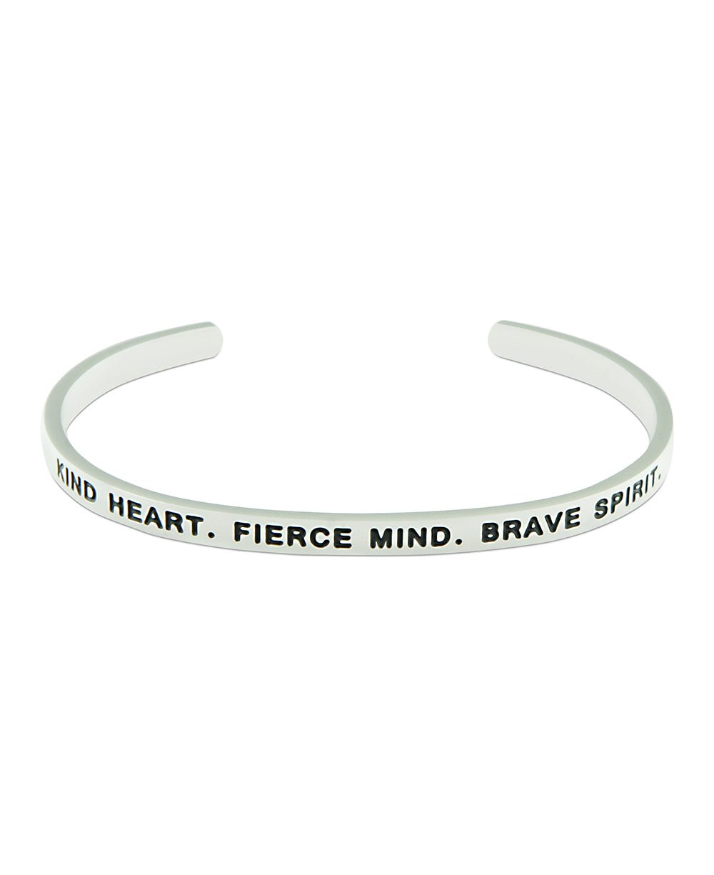 Kind Fierce Brave Cuff Bracelet, Multiple Finishes